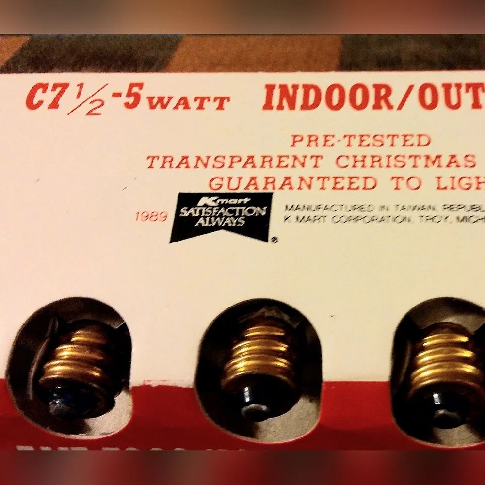 Vintage Christmas Bulbs Cool Lite Indoor Outdoor C 7 1/2 5 Watt Super 8 Kmart